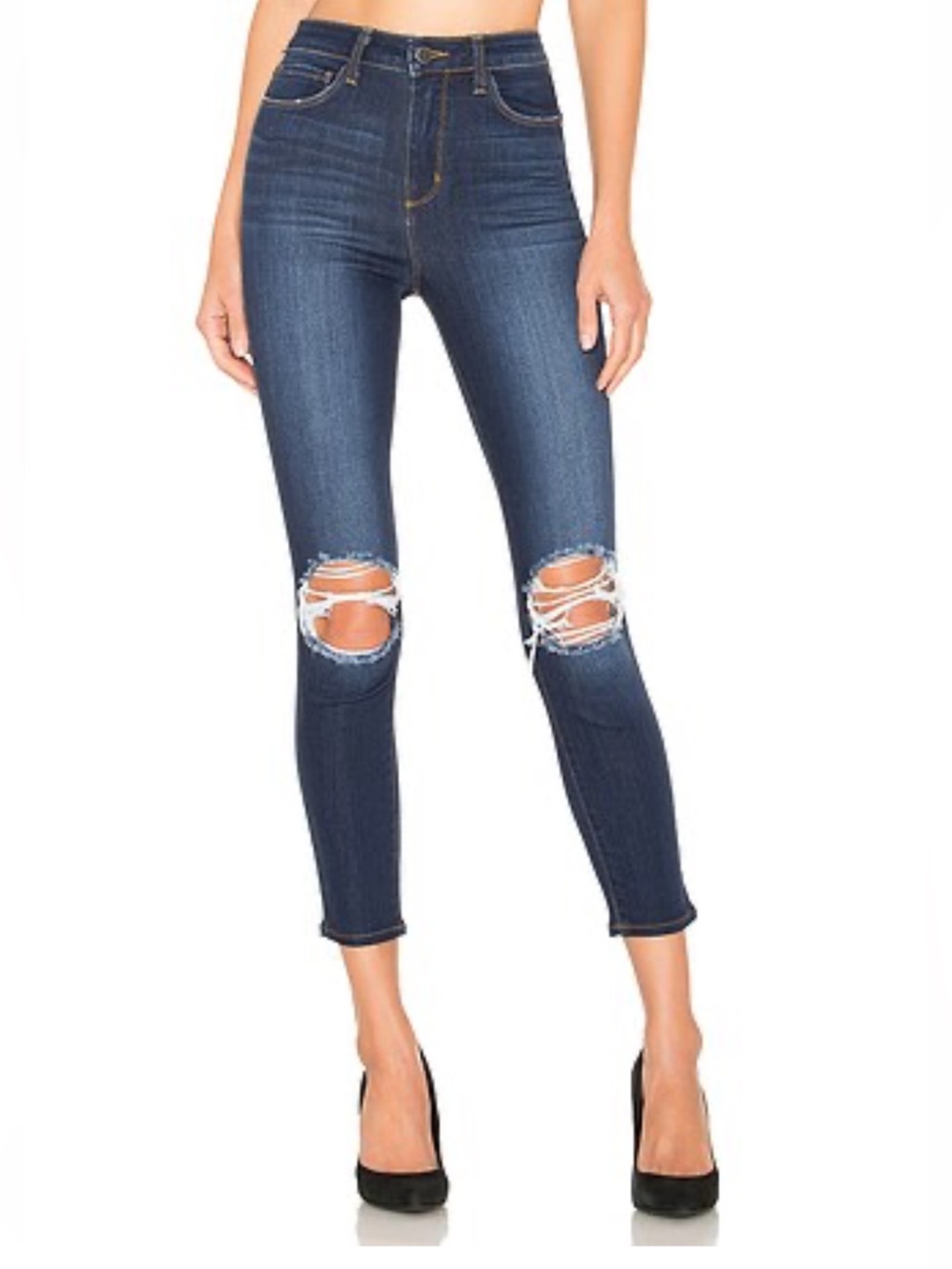 L’AGENCE Margot High Rise Skinny Jeans | Baltic Destruct | Size 28 | NWOT